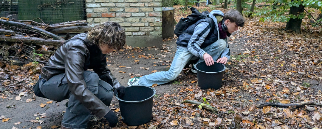 Fleißige Schülerinnen unterstützen den Wald